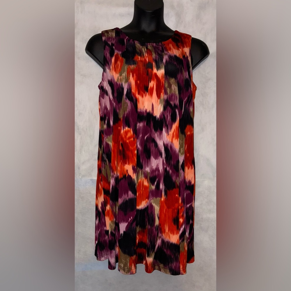 Jessica Howard Red and Purple Patterned Mini Dress